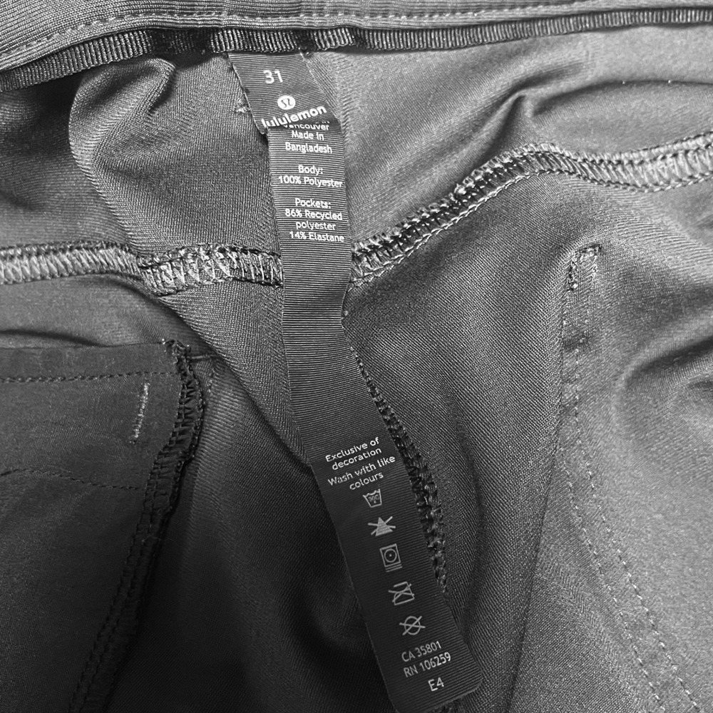 Lululemon ABC‎ Pant Mens Gray Five Pocket Technical Trousers Size 31 - Picture 4 of 5
